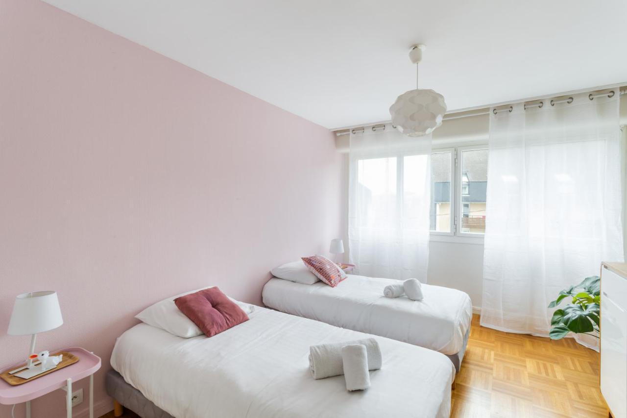 Rosa, Confortable 2 Chambres Avec Parking Dans Le Centre Rennes Buitenkant foto